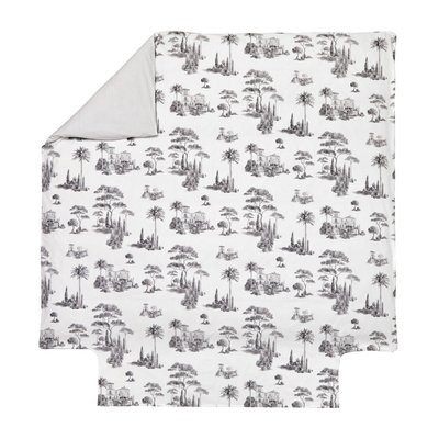 Housse De Couette Percale Promenade , Graphite BLANC DES VOSGES