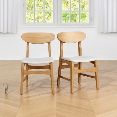 Lot de 2 chaises en bois certifié FSC® et tissu anti-feu DALHIA ROBIN DES BOIS