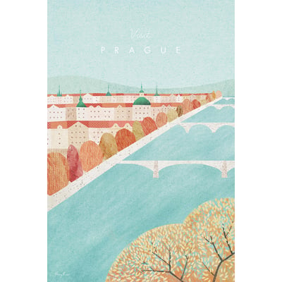 Tableau ville prague vintage HEXOA