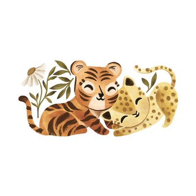 Grand sticker jeu tigre et léopard FELIDAE LILIPINSO