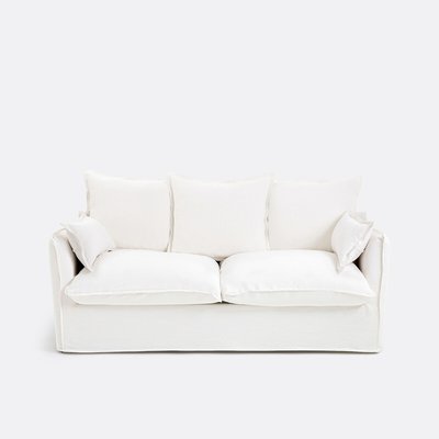 Sofá-cama 14 cm, em linho grosso, Odna LA REDOUTE INTERIEURS