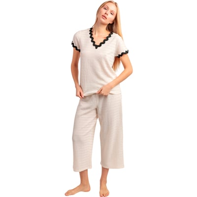 Pyjama pantalon palazzo t-shirt Luxe Waves ADMAS