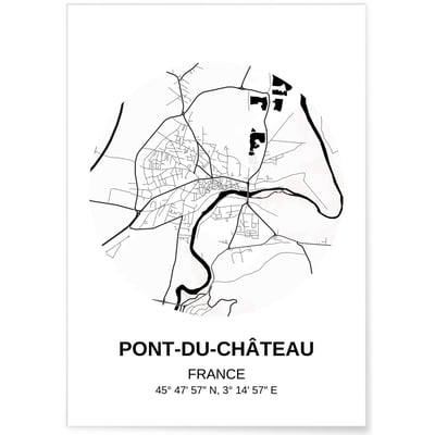 Affiche Carte Pont-du-Château L'AFFICHERIE