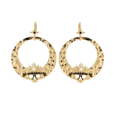 Boucles d'oreilles pour oreilles percées avec cabochon et strass JESSIE HIPANEMA