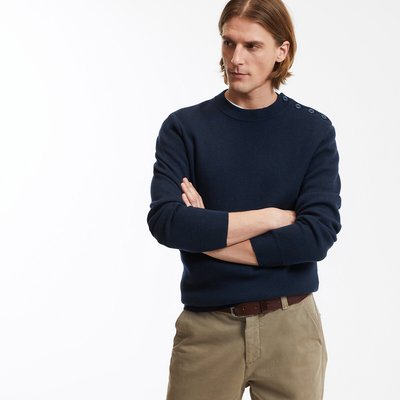 Pull col rond boutonné en fine maille LA REDOUTE COLLECTIONS