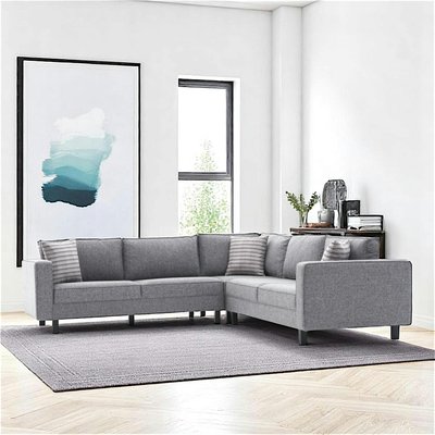 Canapé d’angle réversible gris - pieds droits CORTONA PIER IMPORT