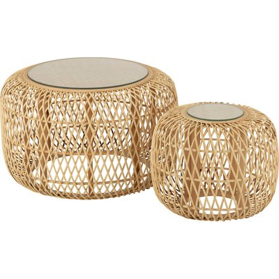Table gigogne bambou naturel style africain pour salon chaleureux RECOLLECTION
