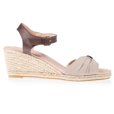 Espadrilles à talon 6 cm et bout ouvert détail nœud ISOTONER