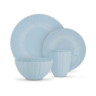 16-Piece Scallop Stoneware Dinner Set SWAN