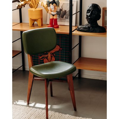 Chaise en skaï Alma N°494 - Bon état DEBONGOUT