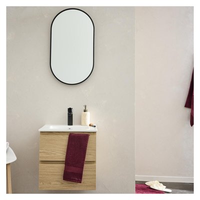 Meuble simple +vasque+robinet+miroir SORRENTO MOB IN