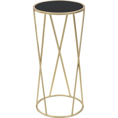 Sellette ronde en fer plateau verre GLAM RECOLLECTION