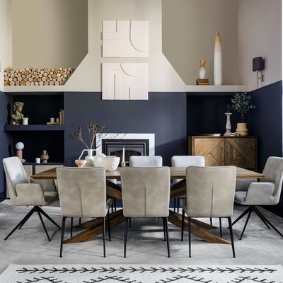 Table à manger moderne en bois blanchi 220 cm MANHATTAN PIER IMPORT