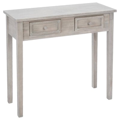Console 2 tiroirs en bois blanchi CHARME ATMOSPHERA
