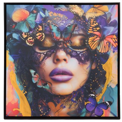 Toile dentelle Papillon 100x100 cm AMADEUS