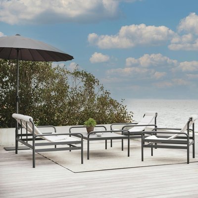Salon de jardin en aluminium gris ardoise (4 pièces) OSLO PIER IMPORT
