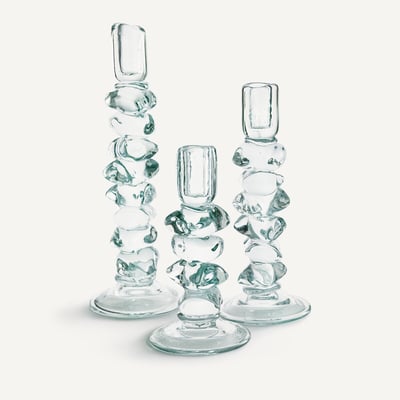 Candelabro de cristal transparente, Al. 29,5 cm, Qimera AM.PM