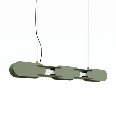 Suspension Acier Vert Olive LED 1 Chain EDEN