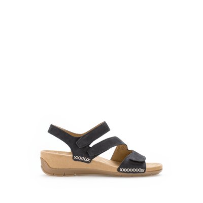 Sandales en cuir velours à talon compensé GABOR