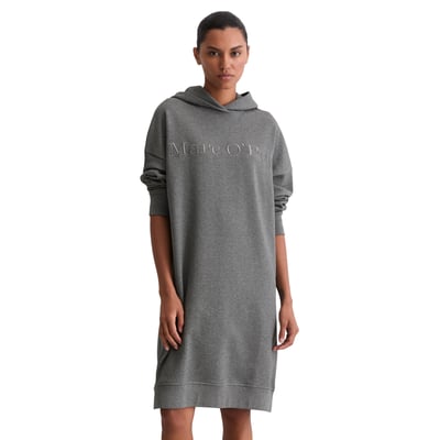 Robe à capuche avec logo relaxed en pur coton bio MARC O'POLO