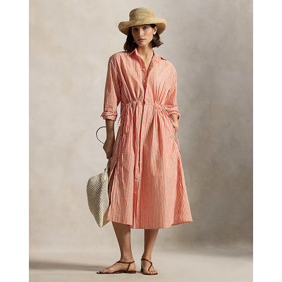 Robe chemise rayée à manches longues, avec taille ajustable POLO RALPH LAUREN