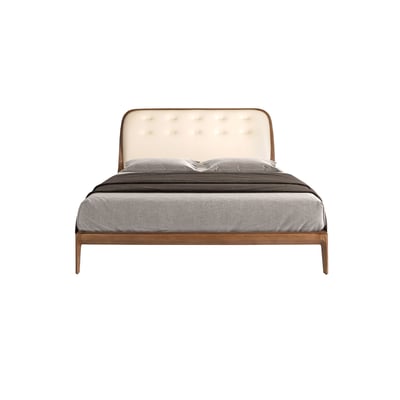 Lit en similicuir couleur sable ANGEL CERDA