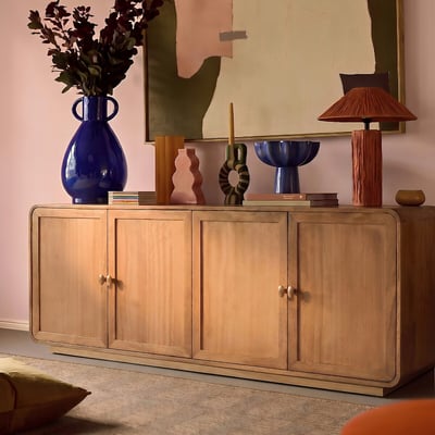 Halston Mango Wood 4 Door Sideboard SWOON