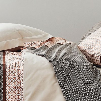 Drap plat en percale au style graphique TRADILINGE