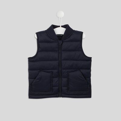 Doudoune col teddy sans manches fine unie ouverture zippée, garçon, rembourrage en polyester recyclé BOUT'CHOU