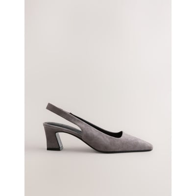 Chaussures en daim bride arrière/talon carré NEXT