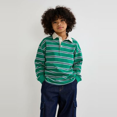 Polo manches longues rayé contenant du coton BIO MONOPRIX