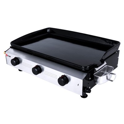 Plancha à gaz avec cuve et bâti en acier laqué SOMAGIC