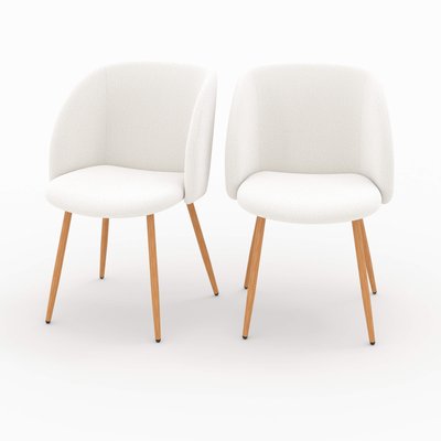 Lot de 2 chaises en tissu bouclé - SWAN RENDEZ-VOUS DÉCO