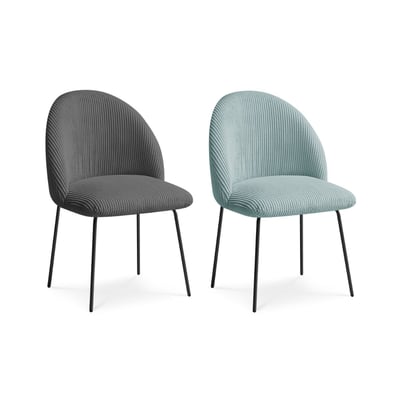 Lot de 2 chaises velours côtelé, LALIE BOBOCHIC