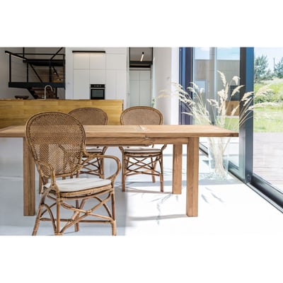 Table de jardin extensible en teck recyclé L160/220 - SAINT MALO HELLIN, DEPUIS 1862