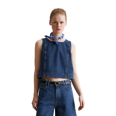 Top en jean cropped en pur coton organique MARC O’POLO DENIM