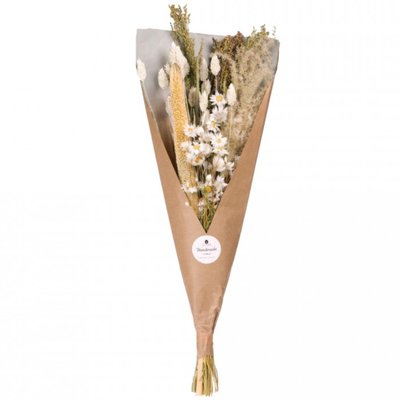 Bouquet de Fleurs séchées blanc déco 55 cm NATURALYS