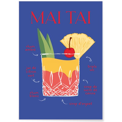 Affiche Cocktail Mai Tai 2 L'AFFICHERIE