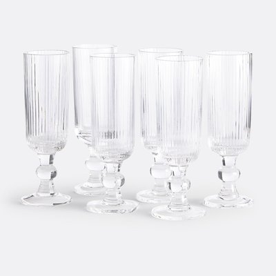 Lot de 6 flûtes à champagne striées, Ostri LA REDOUTE INTERIEURS