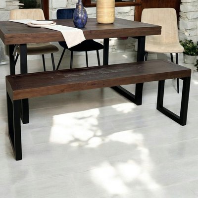 Banc Bois recyclé pieds métal 140 cm SAMOA PIER IMPORT