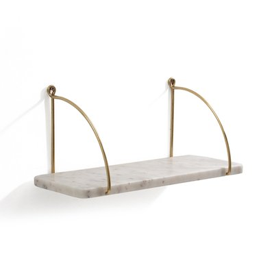 Wandplank in marmer en messing L40 cm, Fitia LA REDOUTE INTERIEURS