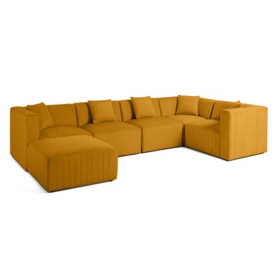 Canapé d'Angle réversible en Velours 6 places - NOVA LISA DESIGN