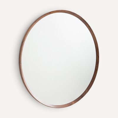 Miroir rond noyer massif, Diam 100cm, Orion AM.PM