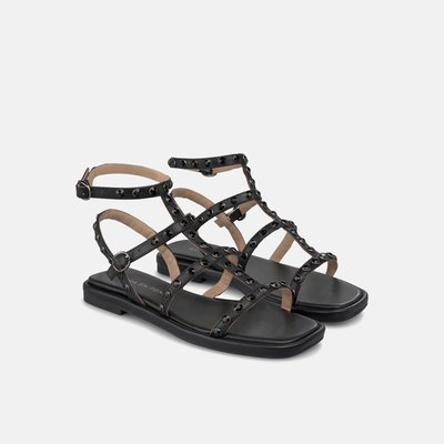 Sandales grecques plates avec boucles et clous ALMA EN PENA