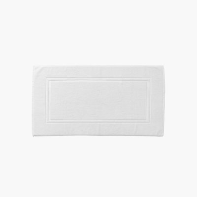 Tapis de bain coton LOLA II CARRE BLANC