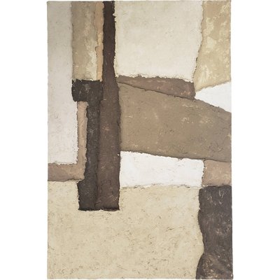 Toile abstraite superposition de papiers tons RECOLLECTION
