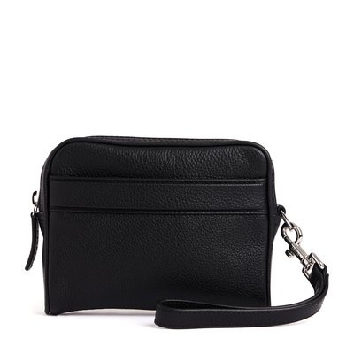 Pochette avec dragonne amovible en cuir grainé CHARLES LE TANNEUR
