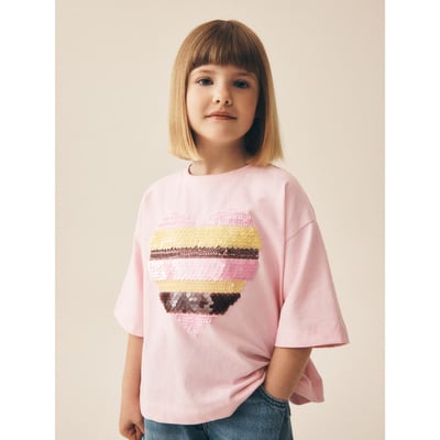 T-shirt sequin heart NEXT