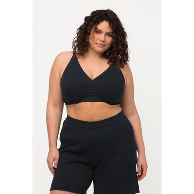 Bralette, maille côtelée, col V, coton bio ULLA POPKEN