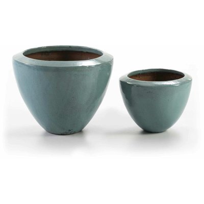 Cache-pots en grès rond (lot de 2) RECOLLECTION